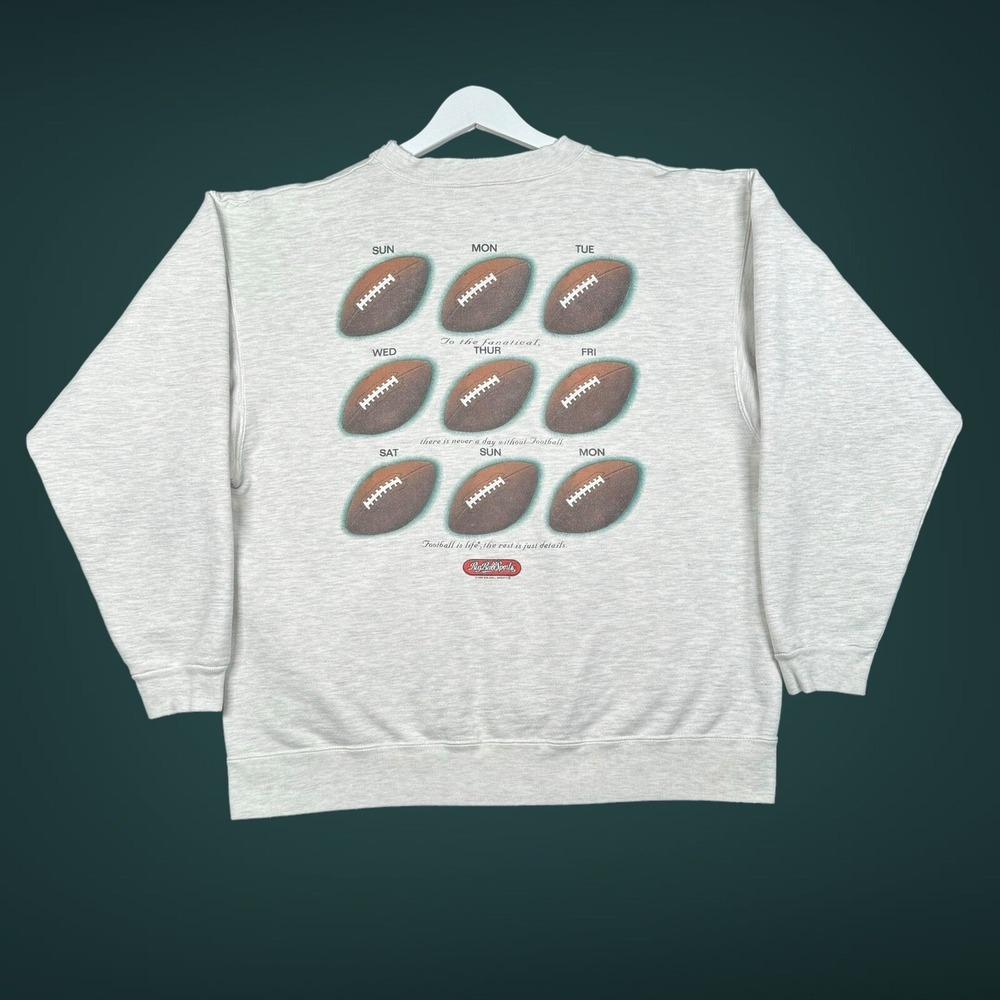 Vintage 90s Big Ball Sports Fanatical Football Sweatshirt - Men's XL - 1995